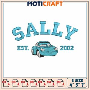 Sally est 2002 embroidery, car cartoon cartoon​ ​embroidery
