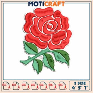 Rose red art design embroidery, rose wall decor​ embroidery