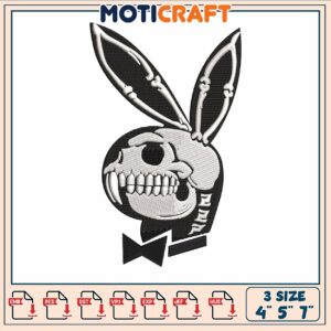 Rabbit horror embroidery, rabbit cartoon characters​​ embroidery