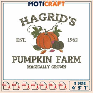 Pumpkin farm embroidery, hagrid's pumpkin farm​ embroidery