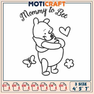 Pooh mommy to bee embroidery, is winnie pooh disney​ ​embroidery