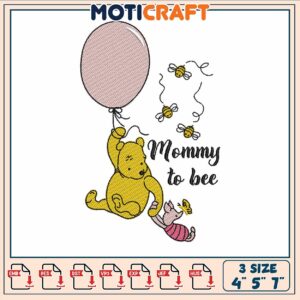 Pooh mommy is bear embroidery, winnie the pooh disney​​ ​embroidery