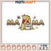Pooh bear mama hummy embroidery, pooh cartoon drawing​​ ​embroidery