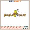 Pooh bear bee embroidery, winnie pooh cartoon​​ ​embroidery