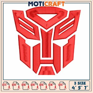 Optimus logo red embroidery, red optimus prime​ embroidery