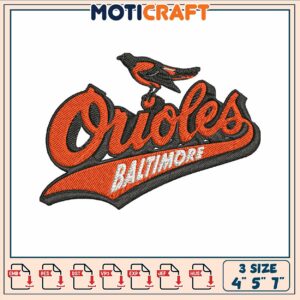 Orioles logo design embroidery, baltimore orioles games​ embroidery