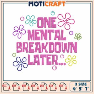 One metal breakdown embroidery, is breakdown one word​ embroidery