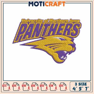 Northern panther logo embroidery, pitt panther football​​​ embroidery