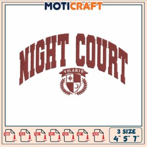 Night court embroidery, cast of night court​​ embroidery