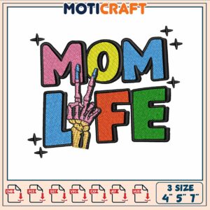Mom life colour decoration embroidery, mom life​​ embroidery