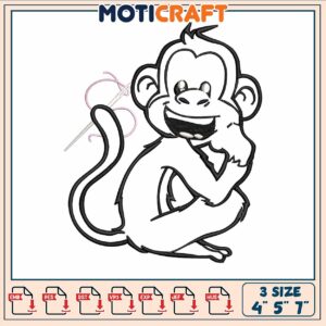 Monkey drawing embroidery, ebay art monkeys​ embroidery