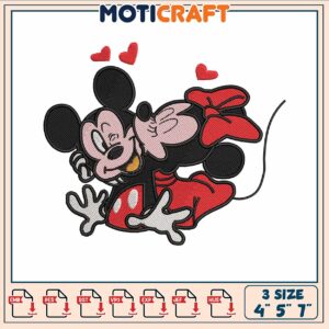 Minnie love mickey embroidery, mickey and minnie cartoon​​ embroidery