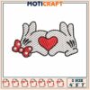 Minnie hand love embroidery, minnie mouse hands embroidery 2 Minnie hand love embroidery, minnie mouse hands embroidery