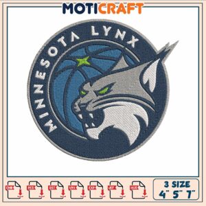 Minesota lynx logo embroidery, minnesota basketball​ embroidery