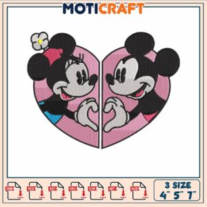 Mickey mouse couple embroidery