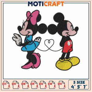 Mickey minnie disney love embroidery, minnie mouse shoes​​ embroidery