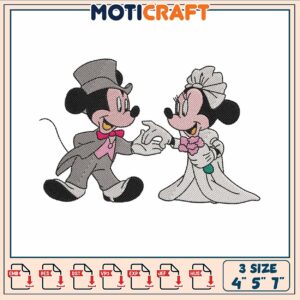Mickey minnie get married embroidery, disney epic mickey 2​ embroidery