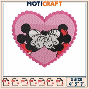 Mickey minnie couple love embroidery, mickey mouse mickey minnie​ embroidery