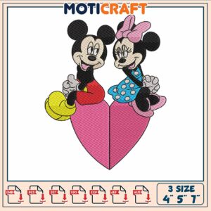 Mickey love minnie embroidery, mickey and minnie​​​​ embroidery