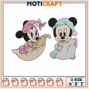 Mickey minnie baby embroidery, minnie and mickey​ embroidery