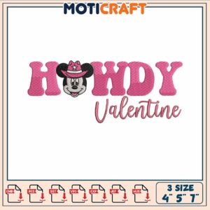 Mickey howdy valetine embroidery, mickeys mouse trap​​ embroidery