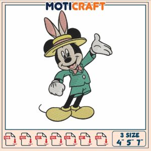 Mickey easter smile embroidery, mickey mouse quotes​ ​embroidery
