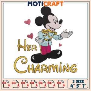 Mickey her charming embroidery, mickey's mouse trap​ embroidery