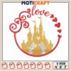 Mickey castle love embroidery, castle mickey embroidery 1 Mickey castle love embroidery, castle mickey embroidery