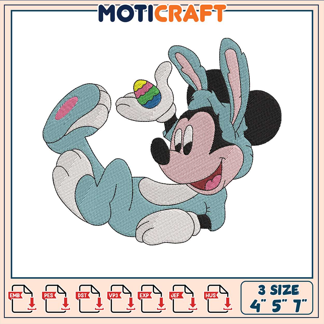 Mickey bunny embroidery, bunny cartoon characters embroidery Mickey bunny embroidery, bunny cartoon characters embroidery