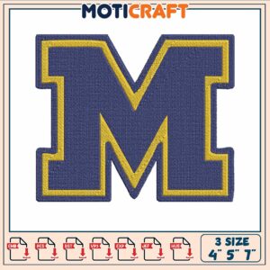 Michigan the logo embroidery, michigan wolverines football​ embroidery