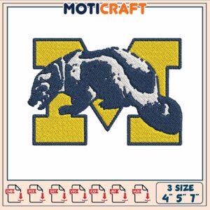 Michigan wolve logo embroidery, michigan wolverines baseball cap​ embroidery