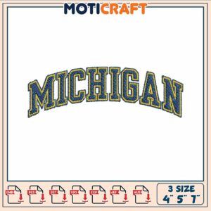 Michigan in logo embroidery, michigan state football​​​ embroidery