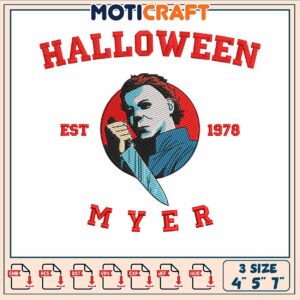 Michael myers est 1978 embroidery, michael myers ​embroidery