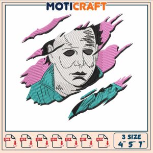 Michael myer art colour embroidery, michael myers images​ ​embroidery