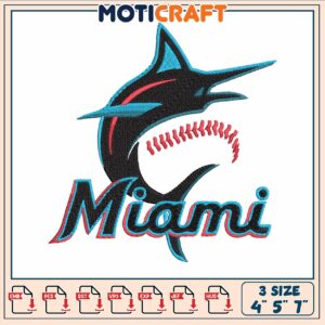 Miami marlins logo embroidery, miami marlins players​ embroidery