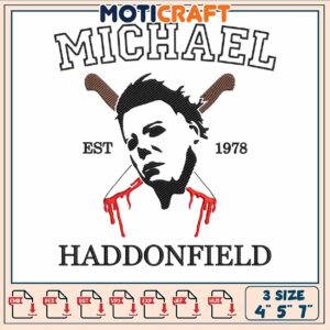 Michael haddonfield 1978 embroidery, michael myers knife​​ ​embroidery