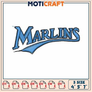 Marlin logo embroidery, miami marlins florida​​ embroidery