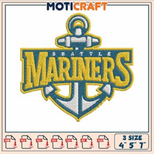 Mariners symbol embroidery, seattle mariners standings​ embroidery