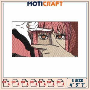 Makima take photo embroidery, makima chainsaw man​ embroidery