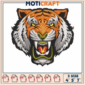 Lion face angry embroidery, cartoon lion face​​​ embroidery