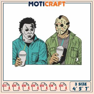Killer friends art embroidery, horror killer movies​​​ ​embroidery
