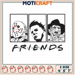 Killer art friends embroidery, jason killer mask​​ ​embroidery