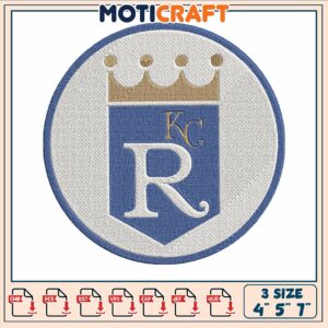 Kansas city royals logo embroidery, baseball kansas city​​ embroidery