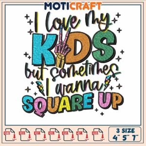 Kids square up embroidery, square breathing for kids​​ embroidery
