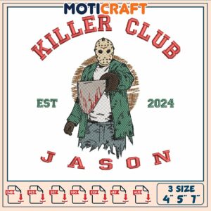 Jason art est 2024 embroidery, jason serial killer​ ​embroidery