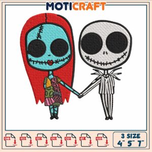 Jack and sally embroidery, sally slater doll​ ​embroidery