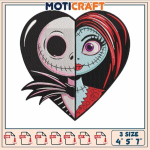 Jack and sally cartoon embroidery, sally and jack​​ embroidery