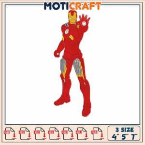 Iron man in comic embroidery, iron man mask​​ embroidery