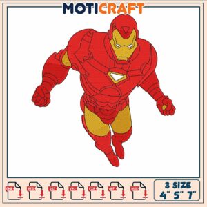 Iron man flying design embroidery, iron man 4​ embroidery