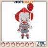Horror pennywise embroidery, pennywise fan art​ ​embroidery